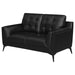 Moira - Upholstered Tufted Loveseat With Track Arms - Black Sacramento Furniture Store Furniture store in Sacramento