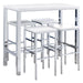 Natividad - 5 Piece Bar Set - White High Gloss And Chrome Sacramento Furniture Store Furniture store in Sacramento