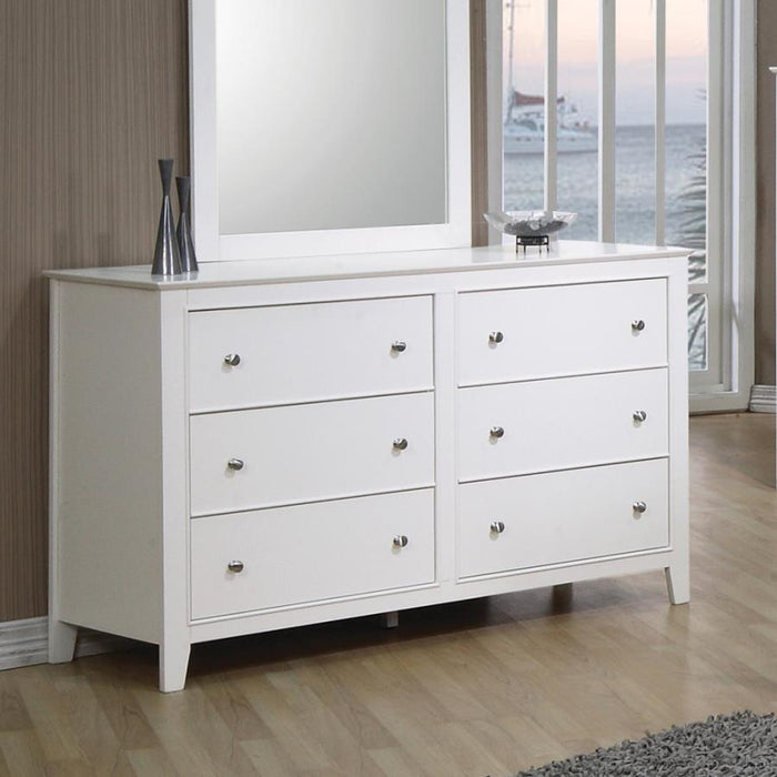 Selena - 6-Drawer Dresser - Cream White