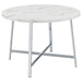 Alcott - Round Faux Carrara Marble Top Dining Table - Chrome Sacramento Furniture Store Furniture store in Sacramento