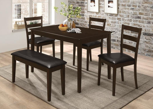 Guillen - 5 Piece Dining Set With Bench - Cappuccino And Dark Brown Sacramento Furniture Store Furniture store in Sacramento