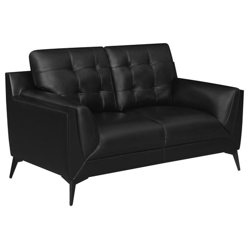 Moira - Upholstered Tufted Loveseat With Track Arms - Black Sacramento Furniture Store Furniture store in Sacramento