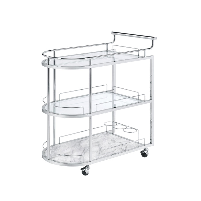 Inyo - Serving Cart - Clear Glass & Chrome Finish Sacramento Furniture Store Furniture store in Sacramento