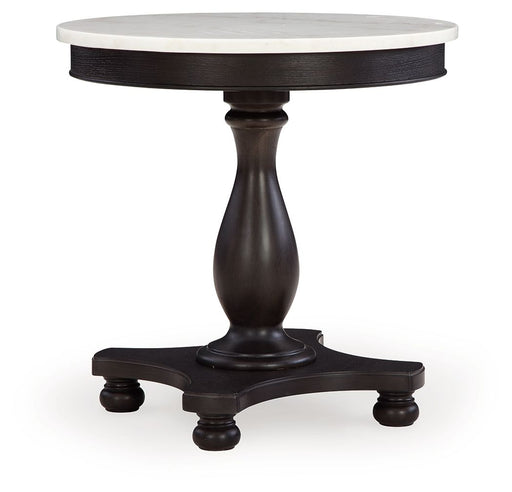 Henridge - Black / White - Accent Table With Pedestal Base Sacramento Furniture Store Furniture store in Sacramento