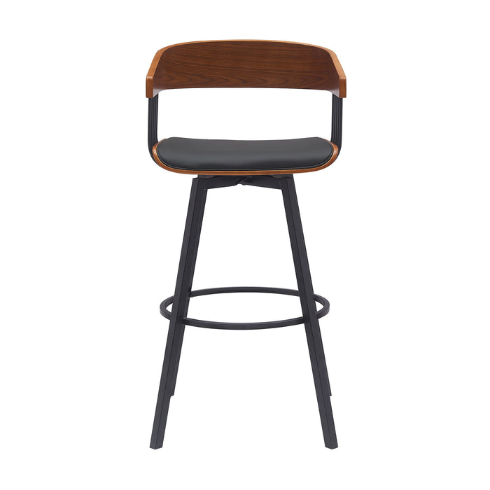 Athena - Swivel Walnut Metal Stool