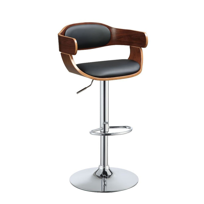 Camila - Stool - Black PU & Walnut - Metal - 42" Sacramento Furniture Store Furniture store in Sacramento