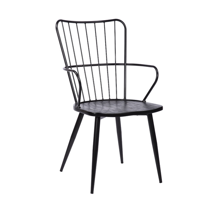 Parisa - High Back Steel Framed Side Chair - Black Powder / Brushed