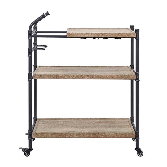 Brantley - Serving Cart - Oak & Sandy Black Finish Sacramento Furniture Store Furniture store in Sacramento