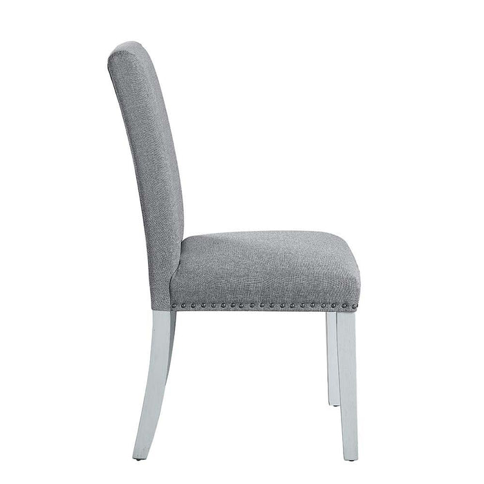 Lanton - Side Chair (Set of 2) - Gray Linen & Antique White Finish Sacramento Furniture Store Furniture store in Sacramento