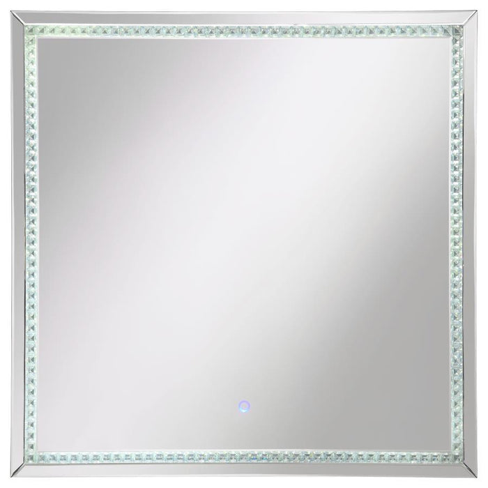 Noelle - Square Wall Mirror With Led Lights - Silver Sacramento Furniture Store Furniture store in Sacramento