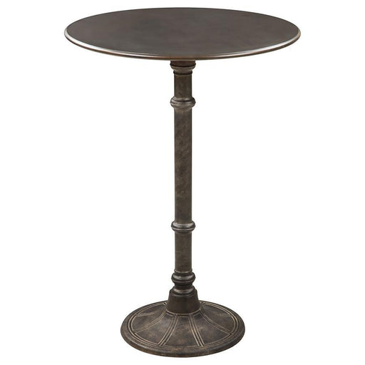 Oswego - Round Bar Table - Dark Russet And Antique Bronze Sacramento Furniture Store Furniture store in Sacramento