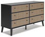Charlang - Black / Gray - Six Drawer Dresser Sacramento Furniture Store Furniture store in Sacramento
