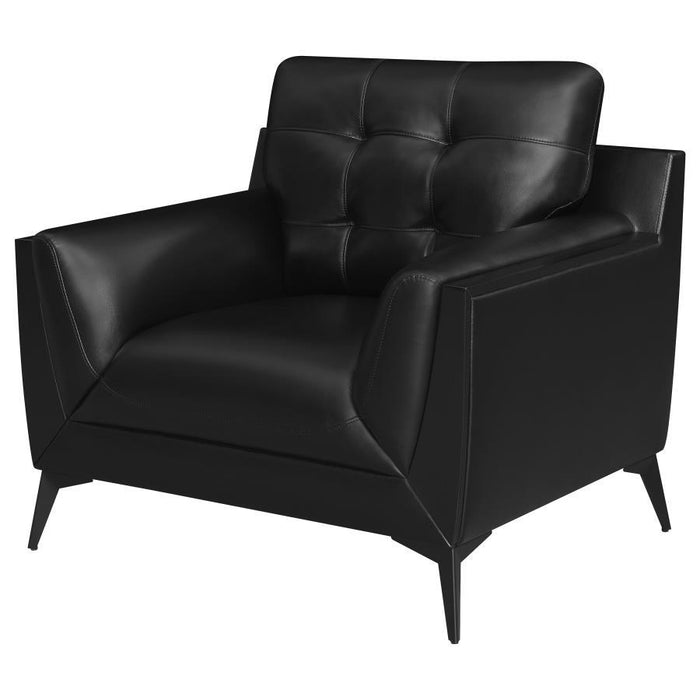 Moira - Upholstered Tufted Chair With Track Arms - Black Sacramento Furniture Store Furniture store in Sacramento