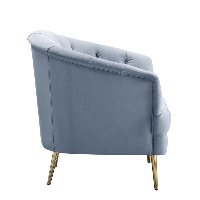 Bayram - Chair - Light Gray Velvet Sacramento Furniture Store Furniture store in Sacramento