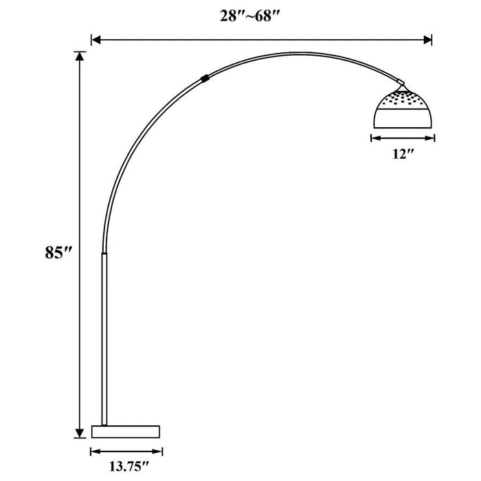 Krester - Arched Floor Lamp - Brushed Steel And Chrome Sacramento Furniture Store Furniture store in Sacramento