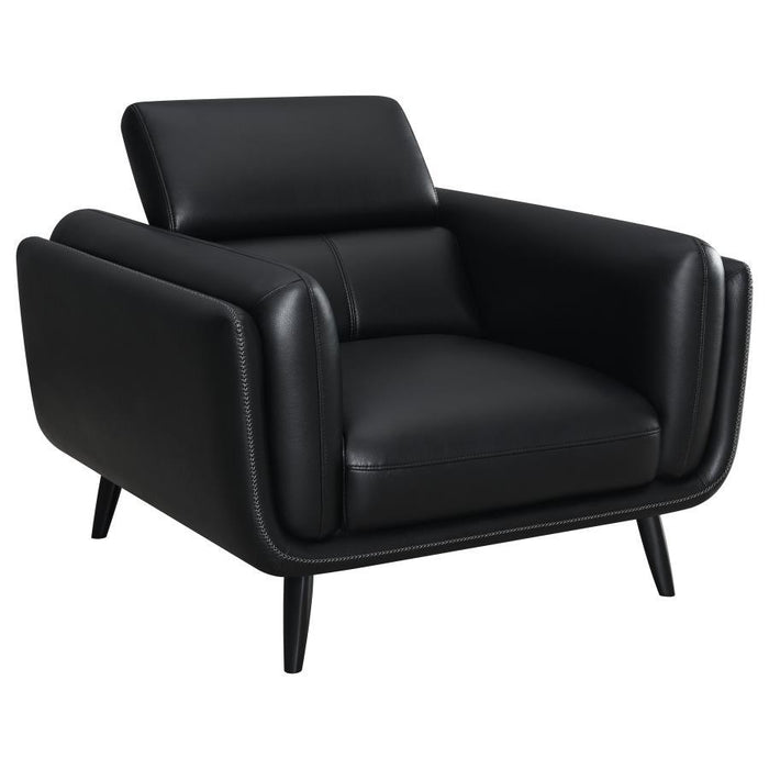 Shania - Track Arms Chair With Tapered Legs - Black Sacramento Furniture Store Furniture store in Sacramento