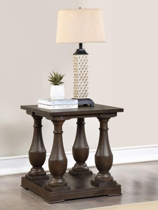 Walden - Rectangular End Table With Turned Legs And Floor Shelf - Coffee Sacramento Furniture Store Furniture store in Sacramento