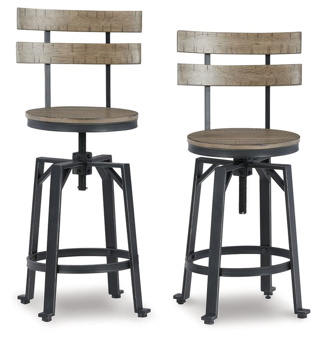 Lesterton - Light Brown / Black - Swivel Barstool (Set of 2) Sacramento Furniture Store Furniture store in Sacramento