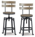 Lesterton - Light Brown / Black - Swivel Barstool (Set of 2) Sacramento Furniture Store Furniture store in Sacramento