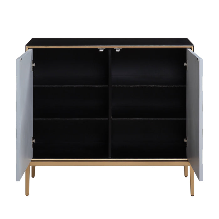 Quilla - Accent Table - Black, Gray & Brass Finish Sacramento Furniture Store Furniture store in Sacramento