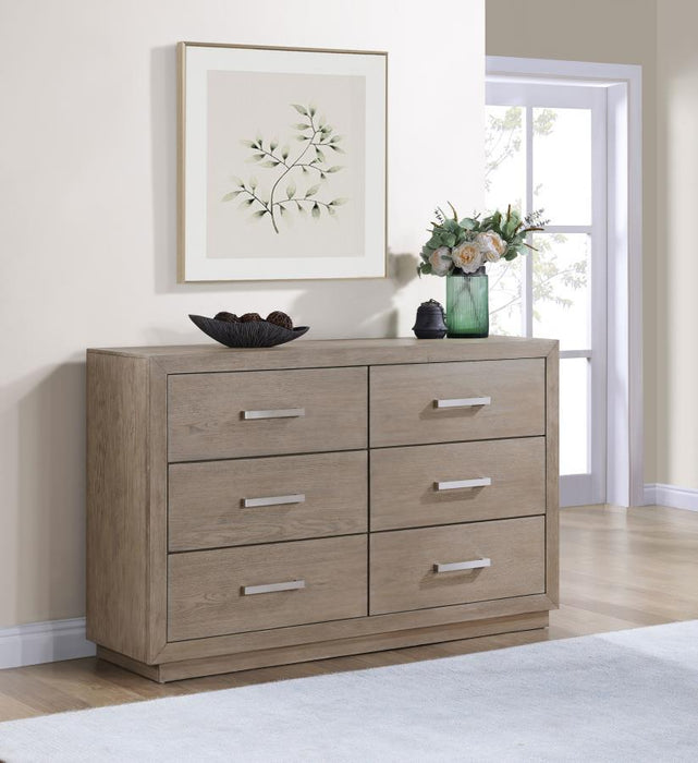 Kenora - 6 Drawers Dresser - Barley Brown