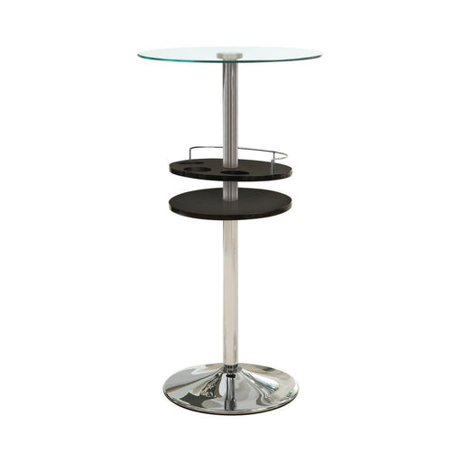 Gianella - Glass Top Bar Table With Wine Storage - Black And Chrome Sacramento Furniture Store Furniture store in Sacramento