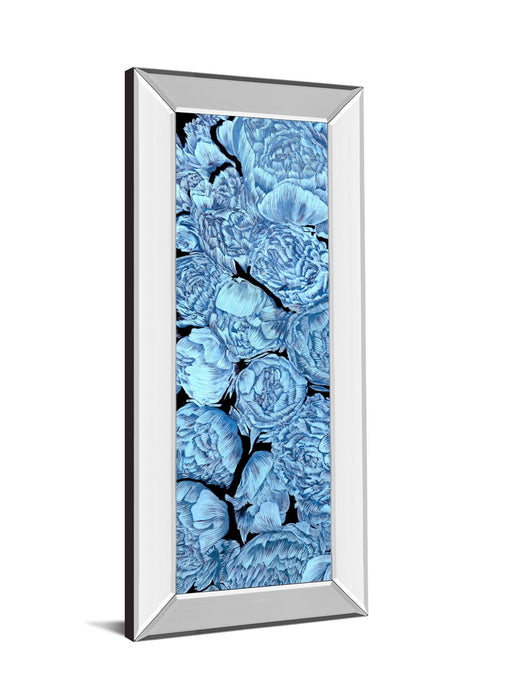 Blue Peonies I By Melissa Wang - Mirror Framed Print Wall Art - Blue