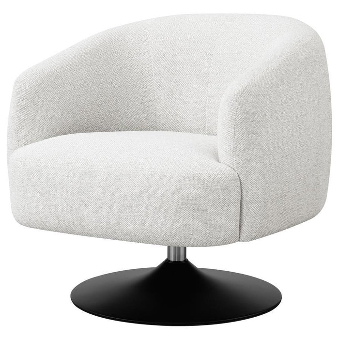 Dave - Upholstered Swivel Accent Chair - Beige And Matte Black Sacramento Furniture Store Furniture store in Sacramento