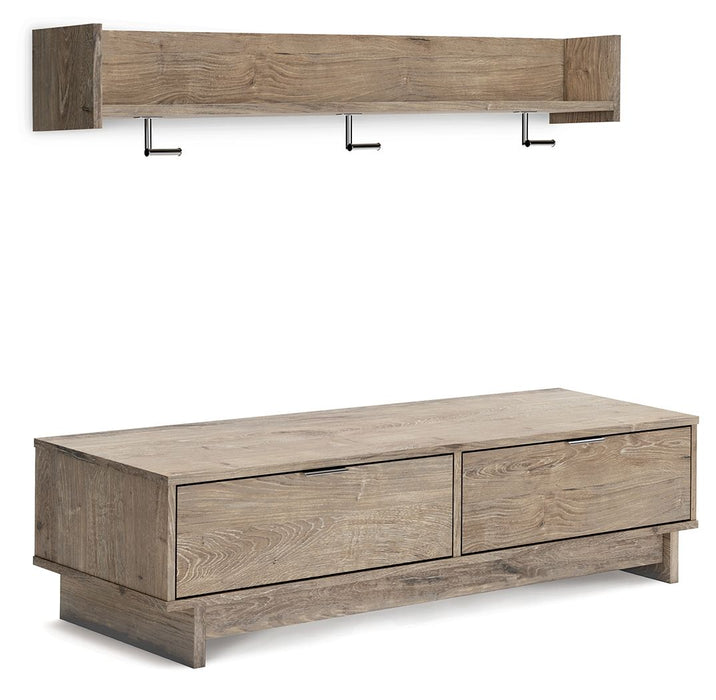 Oliah - Natural - Bench With Coat Rack Sacramento Furniture Store Furniture store in Sacramento