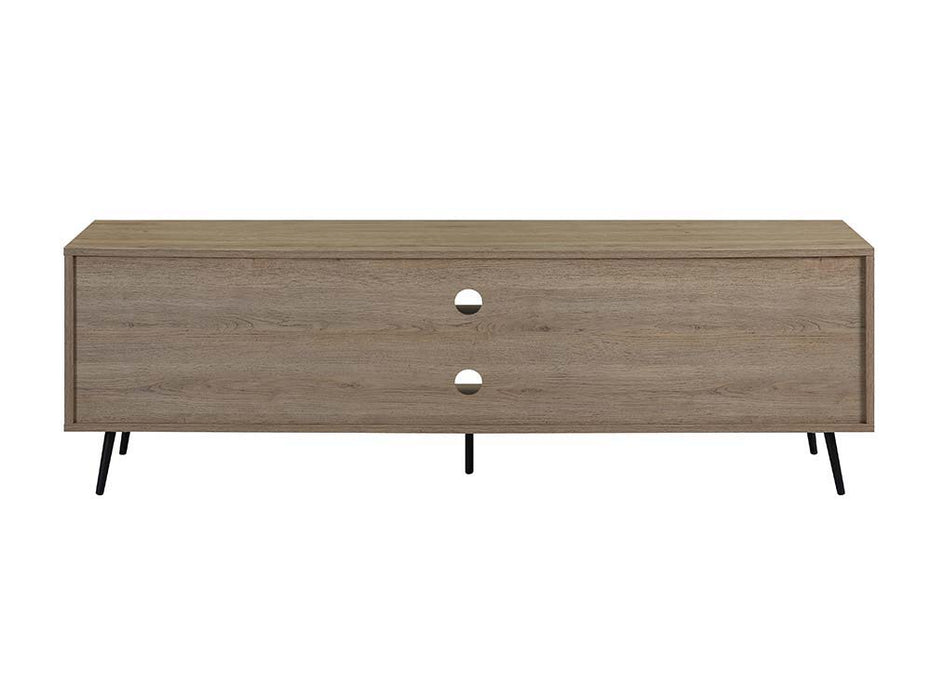 Wafiya - TV Stand - Rustic Oak, White & Black Finish Sacramento Furniture Store Furniture store in Sacramento