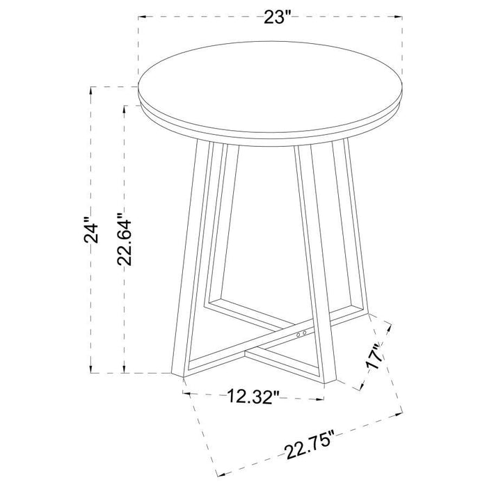 Hugo - Metal Base Round End Table - White And Matte Black Sacramento Furniture Store Furniture store in Sacramento