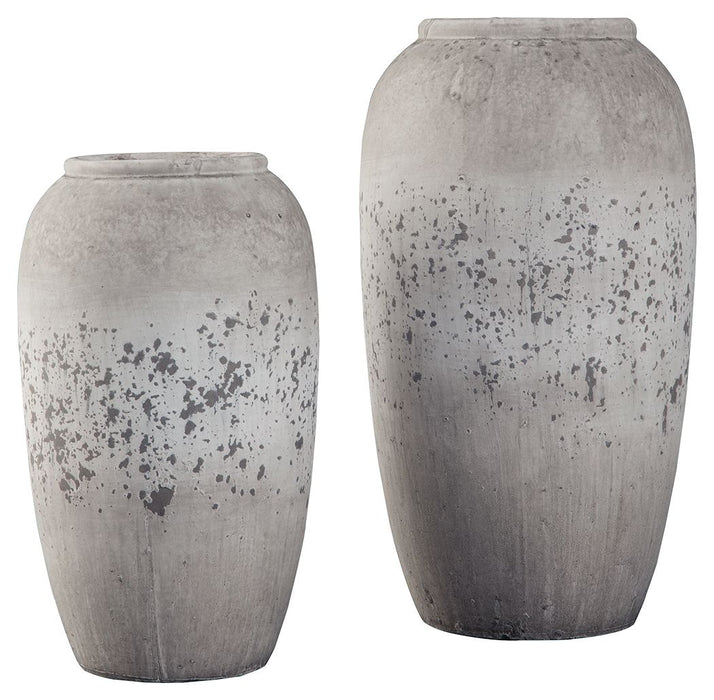 Dimitra - Brown / Cream - Vase Set (Set of 2) Sacramento Furniture Store Furniture store in Sacramento