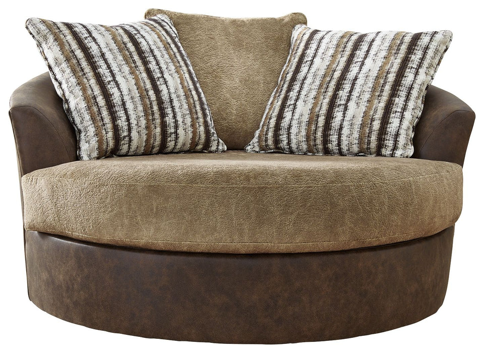 Alesbury - Chocolate - Oversized Swivel Accent Chair Sacramento Furniture Store Furniture store in Sacramento