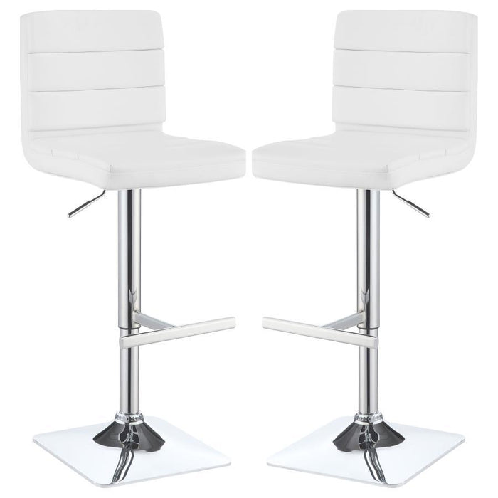 Bianca - Square Upholstered Adjustable Bar Stools (Set of 2)