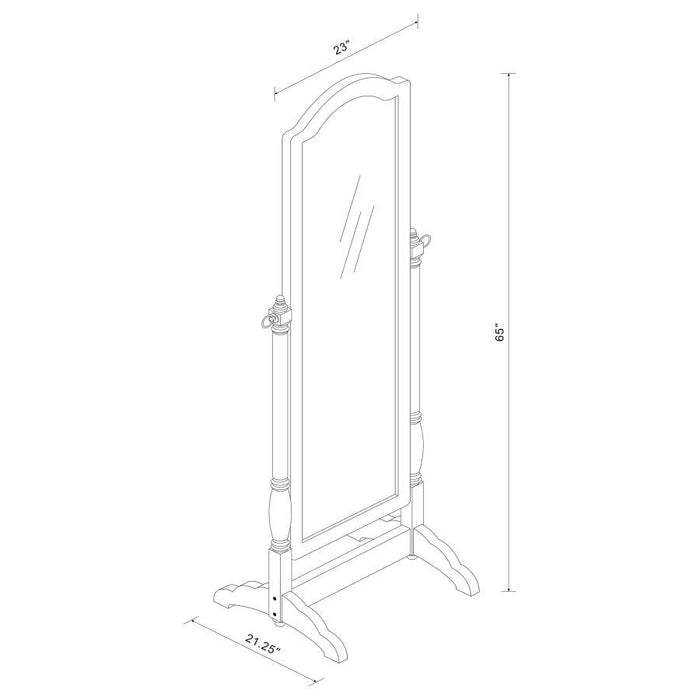 Cabot - Rectangular Cheval Mirror with Arched Top