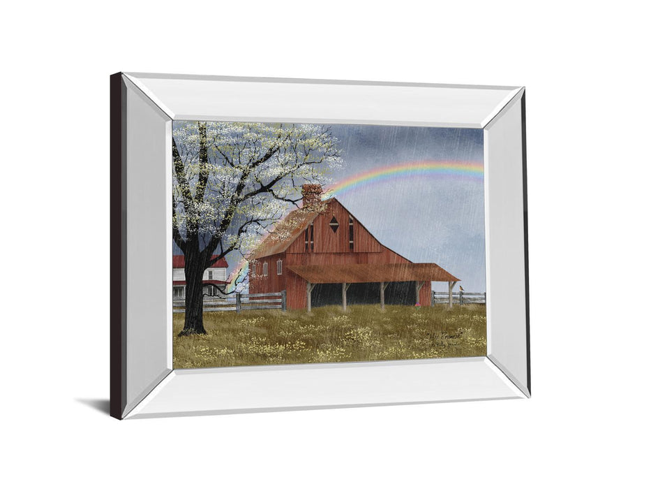 His Promise By Billy Jacobs - Mirror Framed Print Wall Art - Red