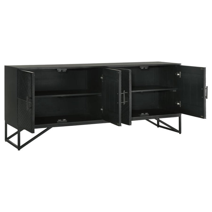 Riddell - 4-Door Accent Cabinet - Black Sacramento Furniture Store Furniture store in Sacramento