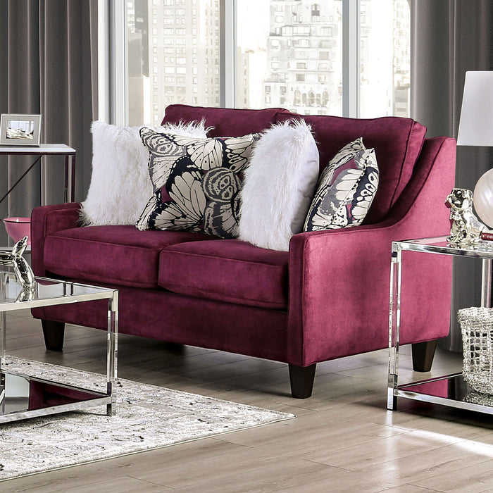 Jillian - Loveseat - Plum / Ivory / White Sacramento Furniture Store Furniture store in Sacramento