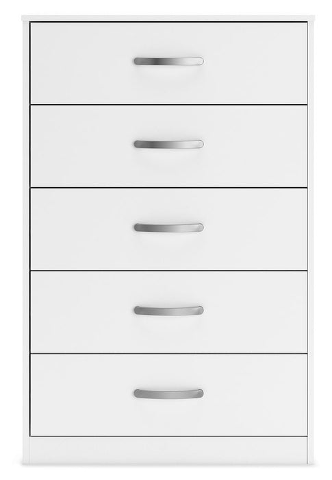 Flannia - White - Five Drawer Chest - 46" Height Sacramento Furniture Store Furniture store in Sacramento