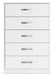 Flannia - White - Five Drawer Chest - 46" Height Sacramento Furniture Store Furniture store in Sacramento