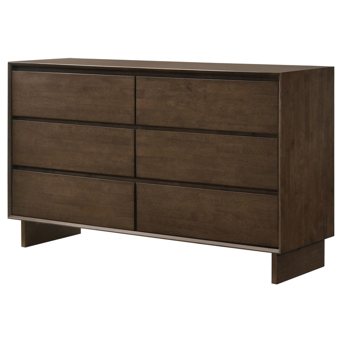 Glenwood - 6-Drawer Dresser Cabinet - Warm Brown