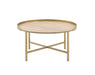 Mithea - Coffee Table - Oak Table Top & Gold Finish Sacramento Furniture Store Furniture store in Sacramento