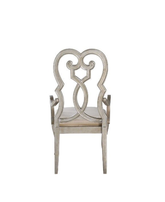 Esteban - Chair (Set of 2) - Ivory Velvet & Antique Champagne Finish