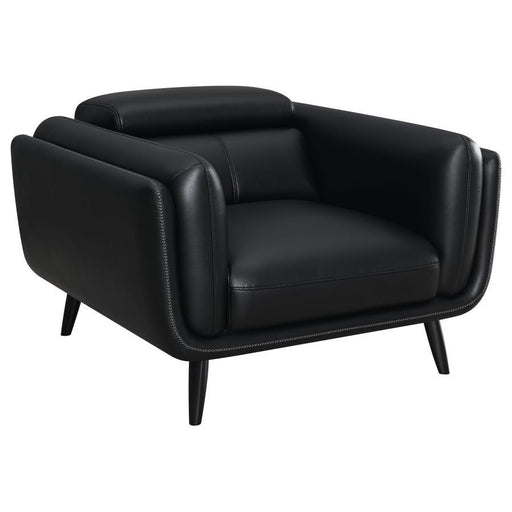 Shania - Track Arms Chair With Tapered Legs - Black Sacramento Furniture Store Furniture store in Sacramento
