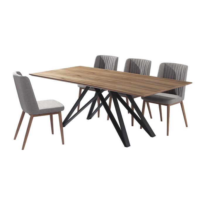 Wade - Mid-Century 5 Piece Dining Set - Walnut