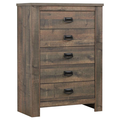 Frederick - 5-Drawer Chest - Weathered Oak Sacramento Furniture Store Furniture store in Sacramento