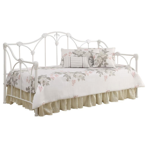 Halladay - Twin Metal Daybed With Floral Frame - White Sacramento Furniture Store Furniture store in Sacramento