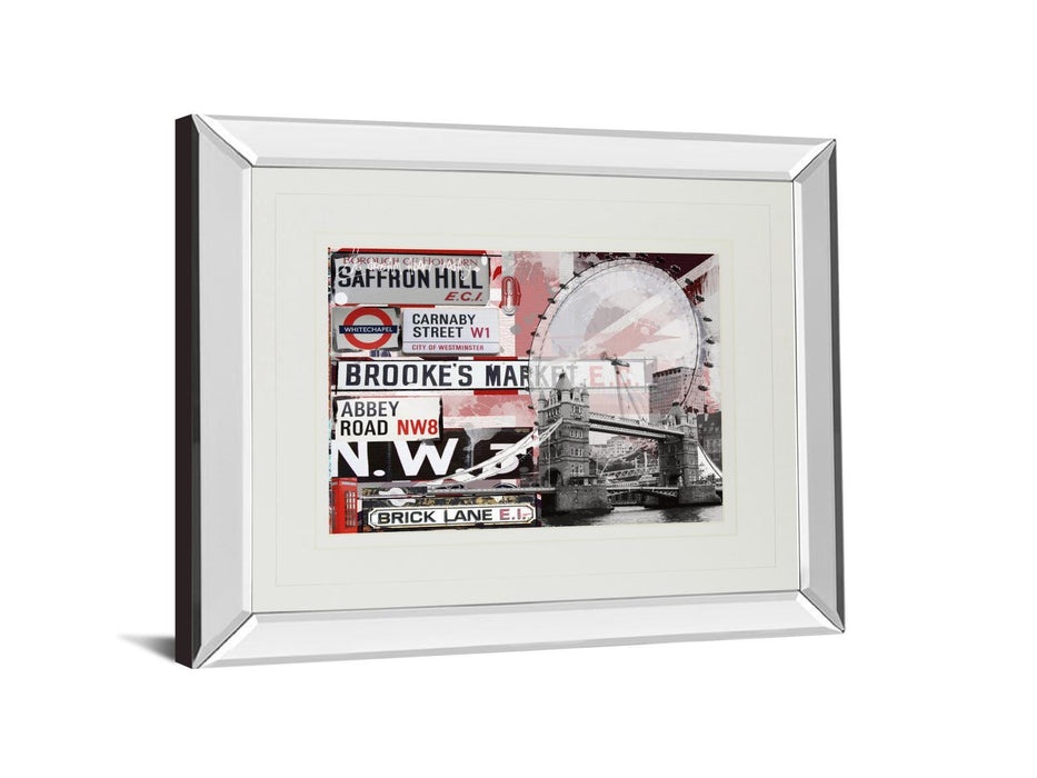 Saffron Hill By Andrew Cotton - Mirror Framed Print Wall Art - Red