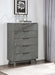 Nathan - 5-Drawer Chest - White Marble And Gray Sacramento Furniture Store Furniture store in Sacramento