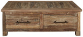 Randale - Distressed Brown - Cocktail Table With Storage Sacramento Furniture Store Furniture store in Sacramento
